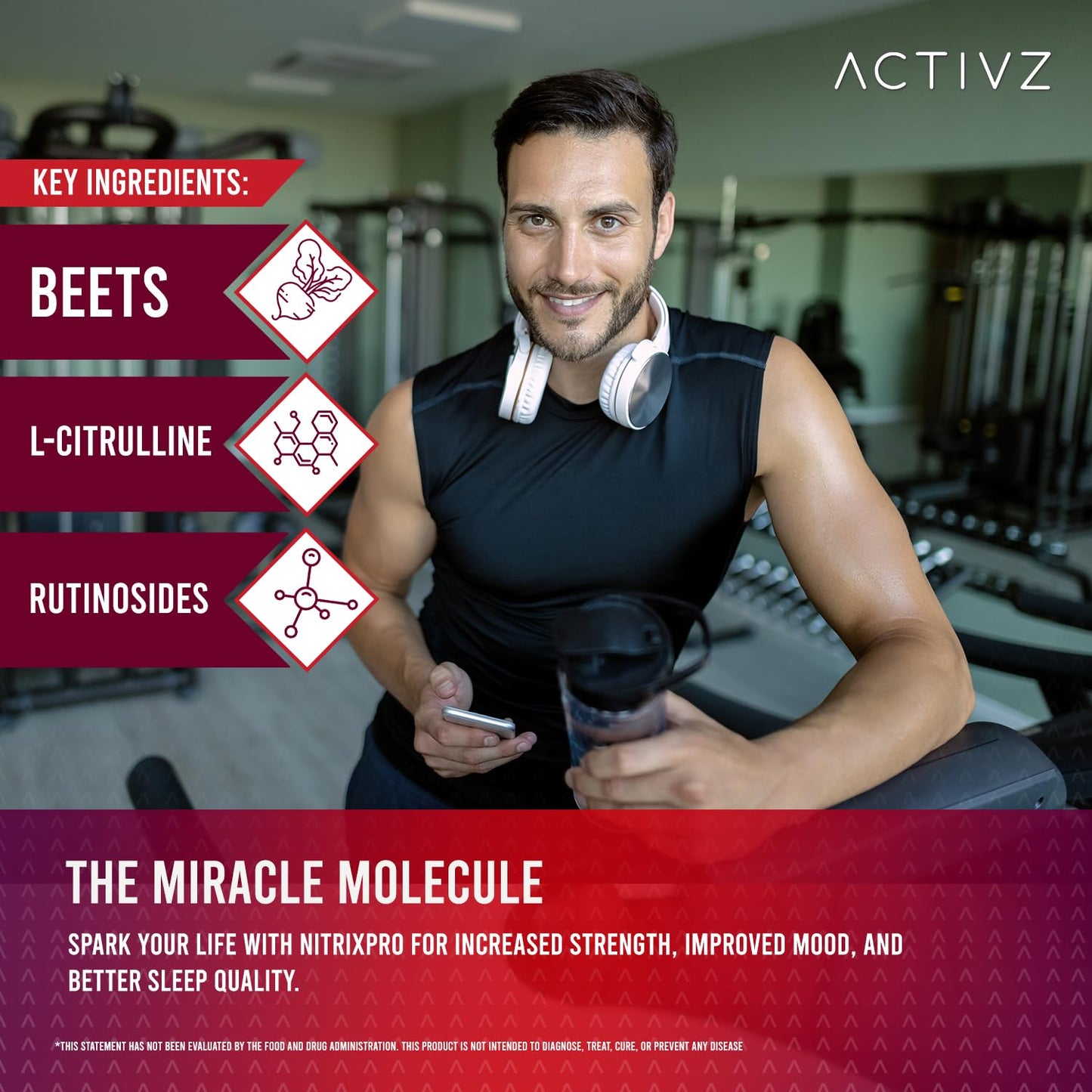 ACTIVZ NitroxPro™ Drink Powder - Beets, L-Citrulline, Rutinosides, CyLoc Dextrin & DexKey for Nitric Oxide, Cardiovascular Support, 6.0 oz (171g)