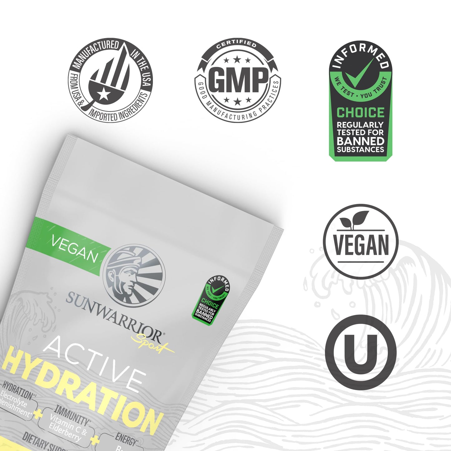 Sunwarrior Vegan Hydration Blend Electrolyes Supplement | Elderberry Coconut Water Real Salt Soy Free Sugar Free Synthetic Free Gluten Free Dairy Free | Strawberry 30 Servings | Active Hydration