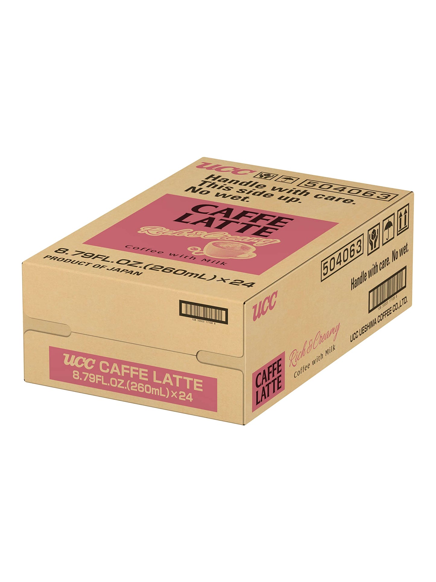 UCC Ready to Drink Caffe Latte 879 FL OZ Pack of 24 Delicious Rich and Creamy Convenient Bottled Coffee Drinks For OntheGo Imported from Japan