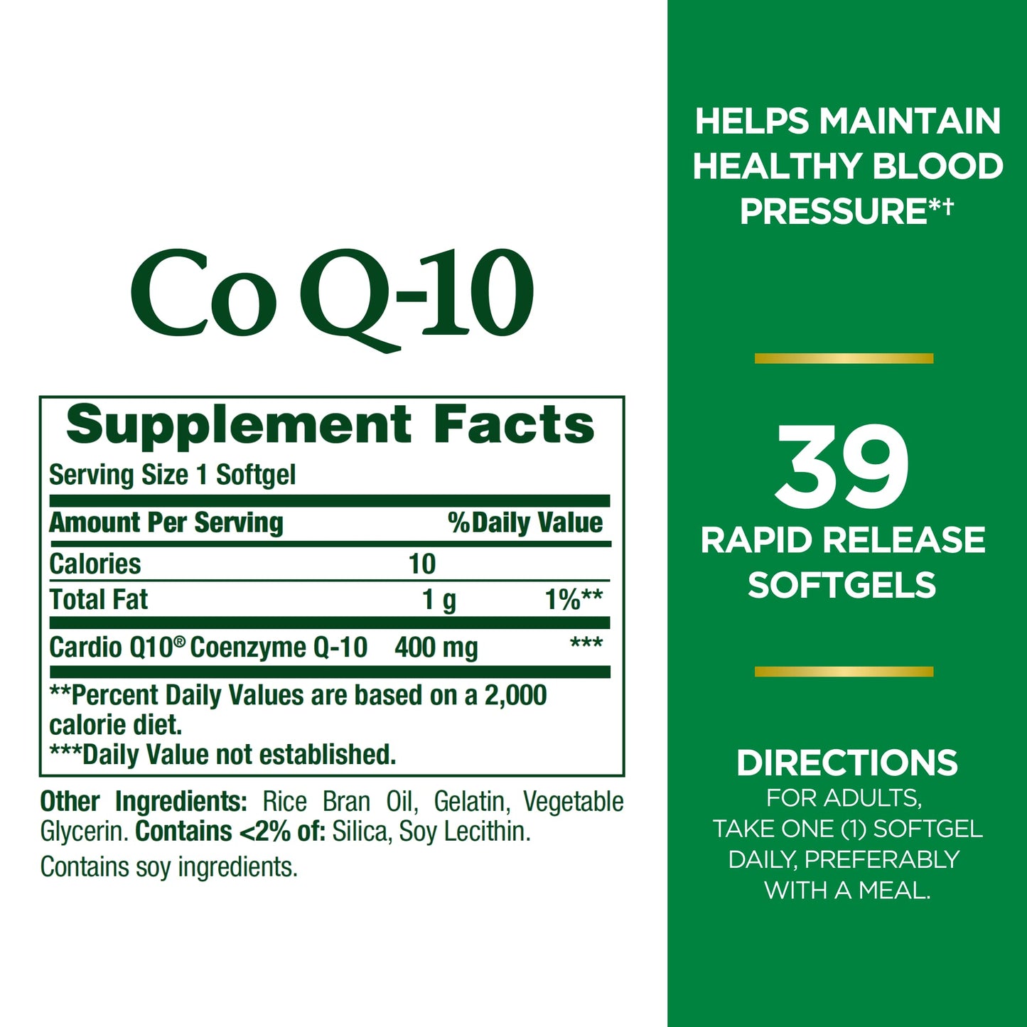 Nature's Bounty CoQ10 , Dietary Supplement, Supports Heart Health, 400mg, 39 Softgels