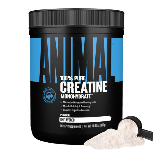 Animal Creatine Monohydrate Powder - Micronized Creatine for Women and Men, Supports Muscle Growth, Strength, Endurance, Recovery and ATP Production, Gym & Workout Supplements - Unflavored, 300g