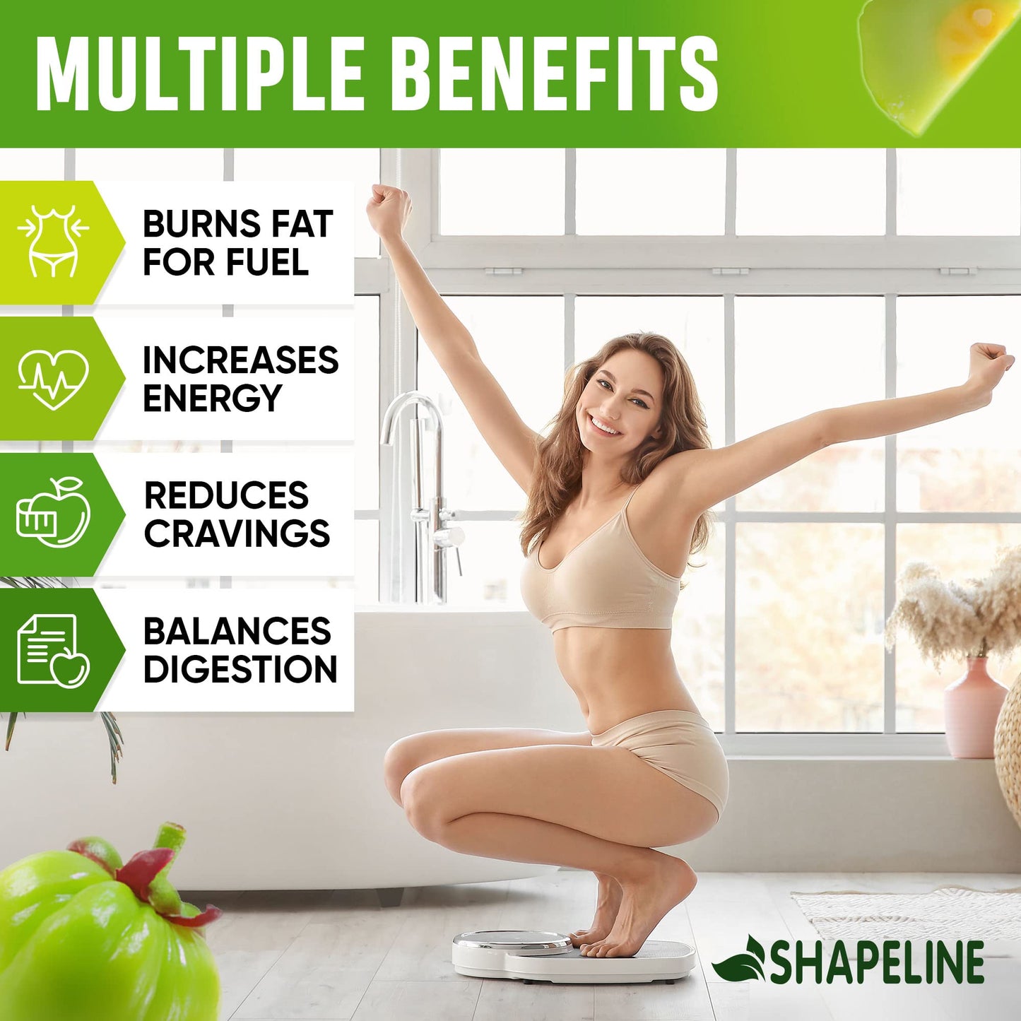 SHAPELINE Diet Drops - Appetite Suppressant for Women & Men - Made in The USA - Natural Metabolism Booster - Diet Drops with Garcinia Cambogia 1 Fl Oz