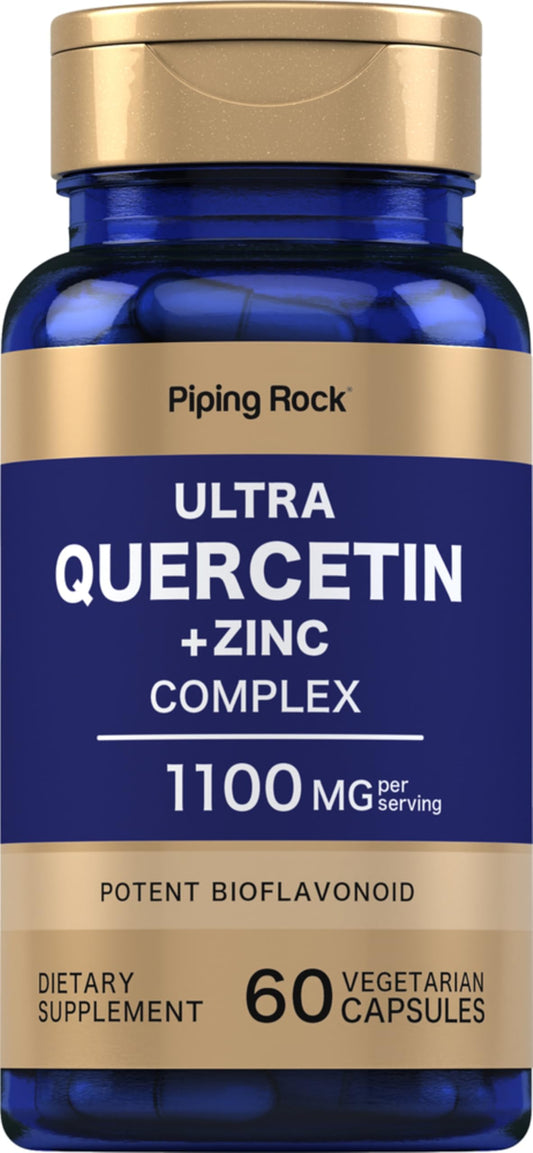 Piping Rock Quercetin Zinc Complex | 1100 mg | 60 Capsules | Non-GMO, Gluten Free Supplement