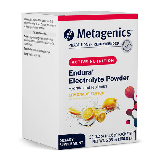Metagenics Endura - Electrolyte Balance Supplement Powder - Hydrating Packets - With Ascorbic Acid & Calcium - Non-GMO, Gluten-Free & Vegetarian - Lemonade Flavor - 30 Packets (0.2 oz Each)