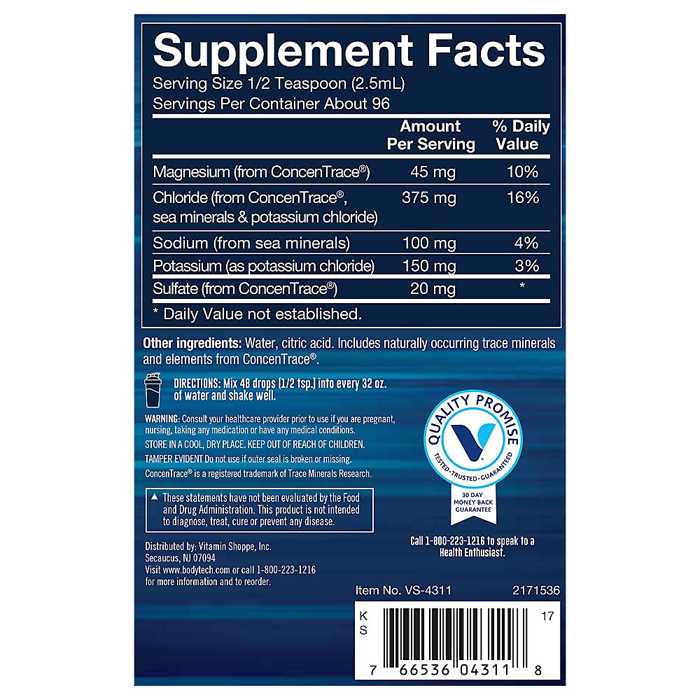 BodyTech Liquid Electrolytes for Hydration Support - Unflavored (8 fl oz.)