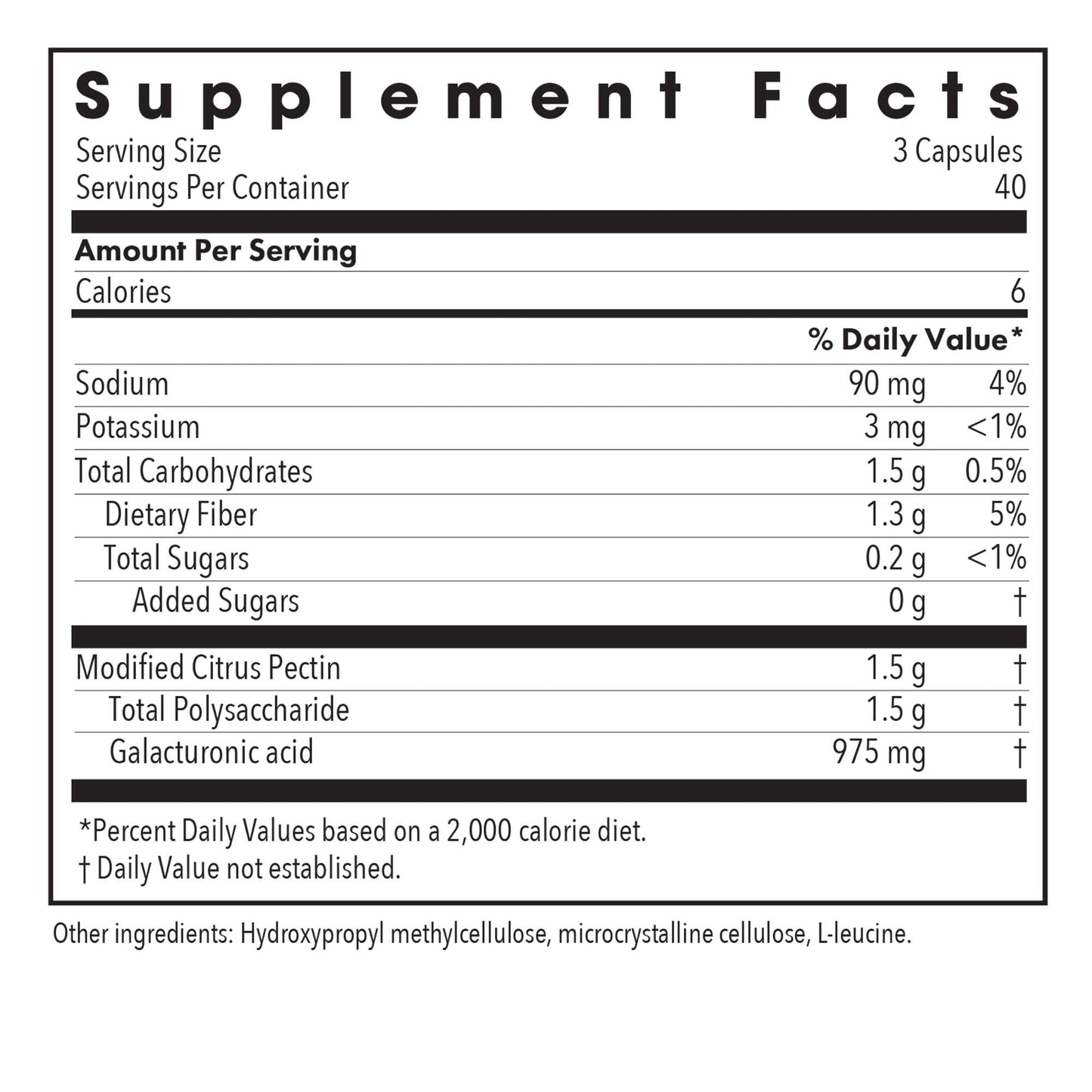 Allergy Research Group Modified Citrus Pectis Dietary Supplement - Cleansing, Low Molecular Weight, Hypoallergenic, Vegetarian Capsules, Gluten Free - 120 Count