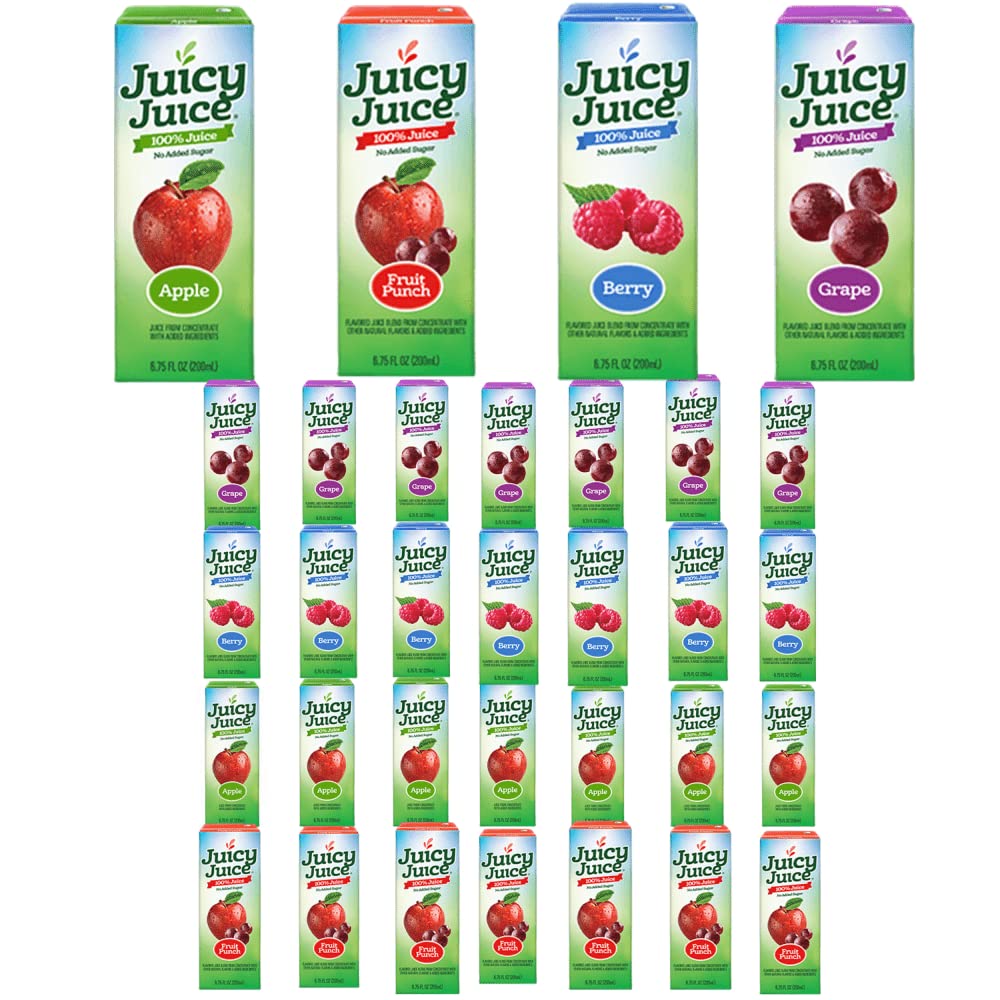 Juicy JuiceBoxes Variety Pack 32 ct  675oz Juice Boxes 8 of Each Flavor Packaged By Bools