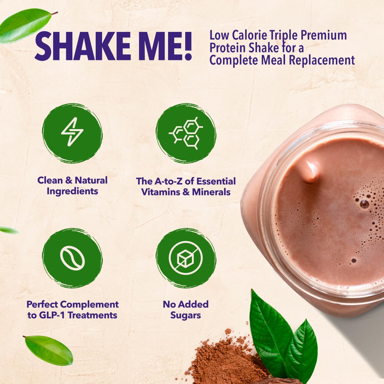 VIVRI 10-Day Challenge | Chocolate | Complete Nutrition System for Weight Loss, Full-Body Health & Energy | 20 Meals with Premium Triple Protein, Coffee Alternative & Gut Cleanse | With Shaker (Shake Me! 20 porciones, Chocolate Delight)