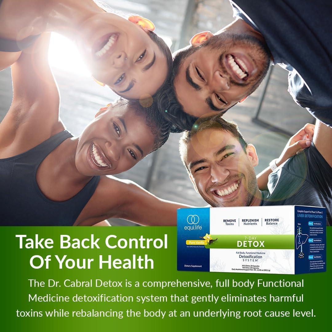 Equilife - Dr. Cabral Detox, 7-Day Detox Cleanse, Full Body Detox for Body Cleanse, May Help Boost Energy and Mood, Support Mental Clarity, Promote Overall Health and Wellness (Vanilla,14 Servings)