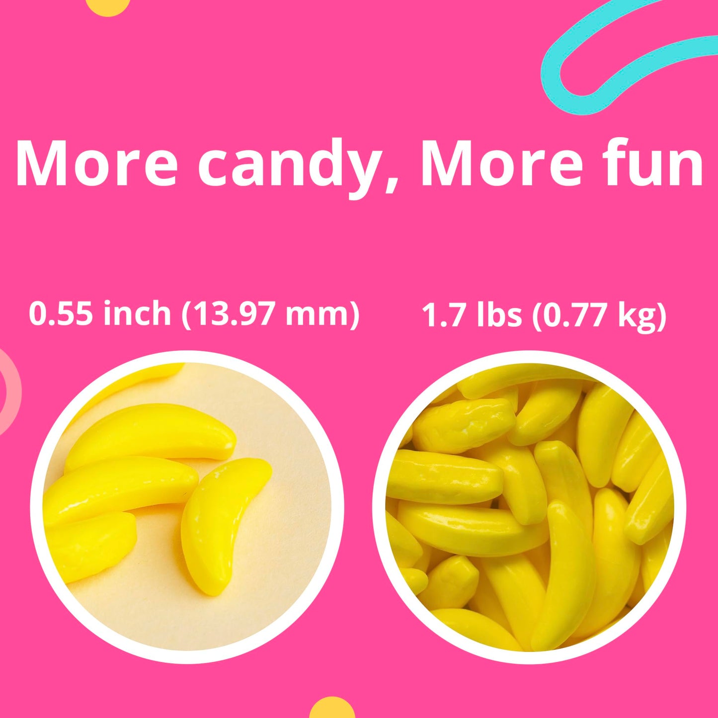 Bananas Runts Candy  1200 psc 17 lb Hard Candy Bulk Gumball Machine Refills  Banana Candy for Cake Decorations Goody Bags Party Favors  Yellow Candy Easter Basket Stuffers Pinata Candy