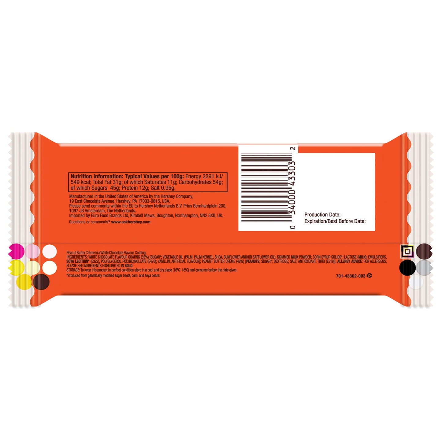 Reeses White Creme Peanut Butter Cups 15 oz 24 Count