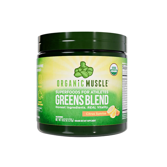Organic Muscle Super Greens Powder Organic Superfood Powder with Probiotics, Spirulina, Chlorella, and Matcha| Non-GMO, 30 Servings