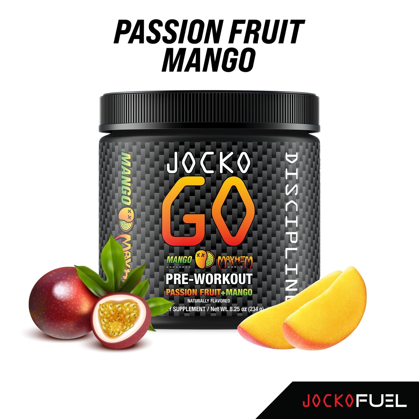 Jocko Fuel Pre Workout Powder with L-Citrulline, Nootropic & Caffeine for Endurance & Stamina - Keto, Sugar Free Blend for Distance Running, Cycling, Jiu Jitsu - 30 Servings (Mango)