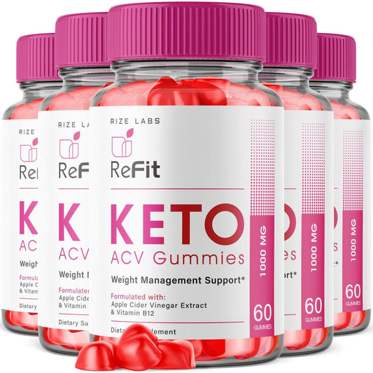 (5 Pack) Refit Keto Gummies - Refit Keto ACV Gummies for Advanced Weight Loss Refit Keto Gummies with Apple Cider Vinegar Supplement Belly Fat Extra Strength Gomitas (300 Gummies)