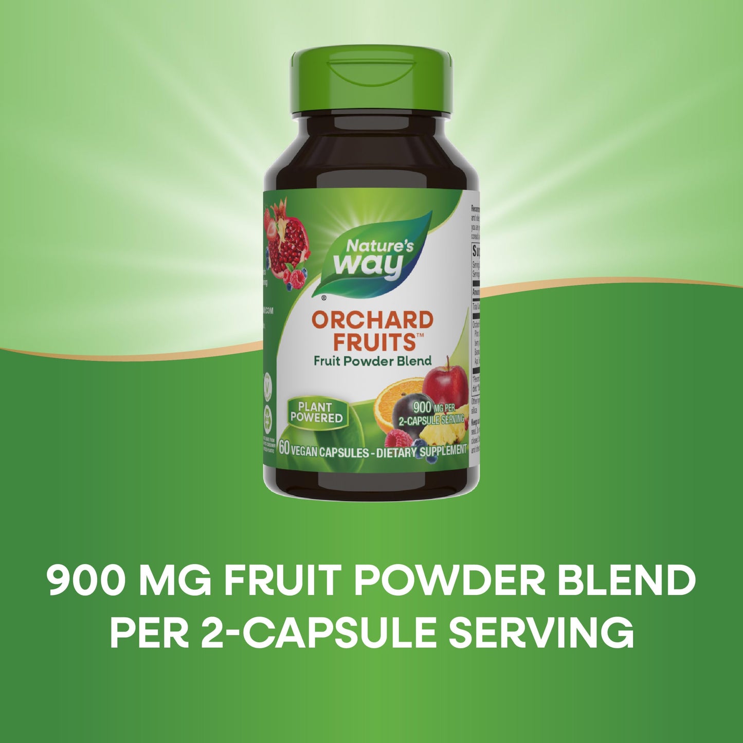 Nature's Way Orchard Fruits, Fruit Powder Blend, Contains 12 Different Fruits, 900mg Per 2-Capsule Serving, 60 Capsules (Packaging May Vary)