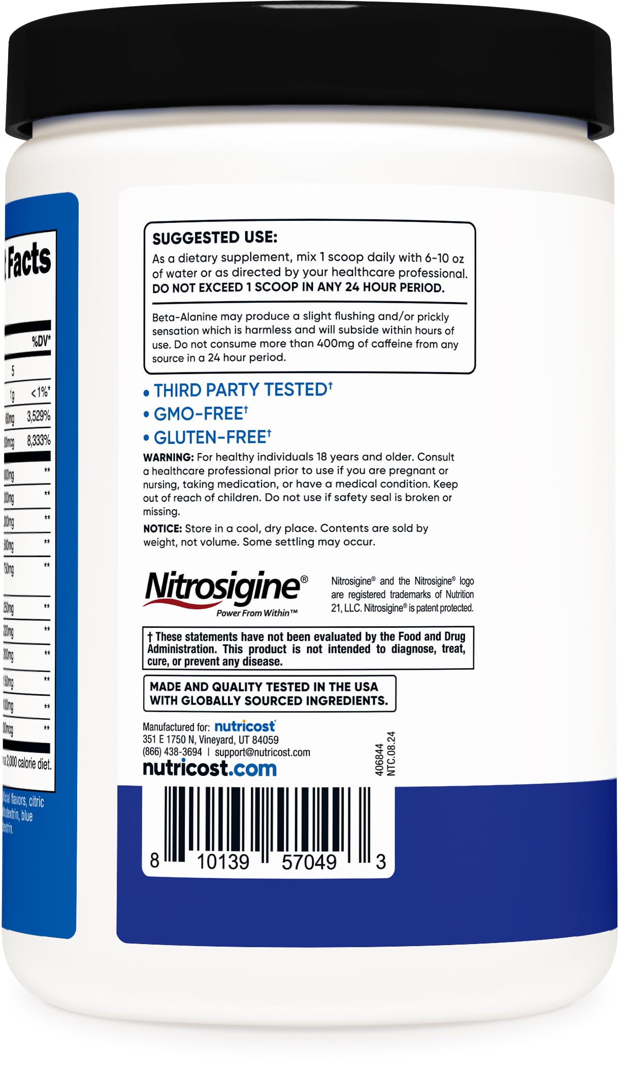 Nutricost Pre-C Pre-Workout Complex with Creatine (Blue Rasberry | 30 Servings) Powder - Boost Fintess Routines, 450g