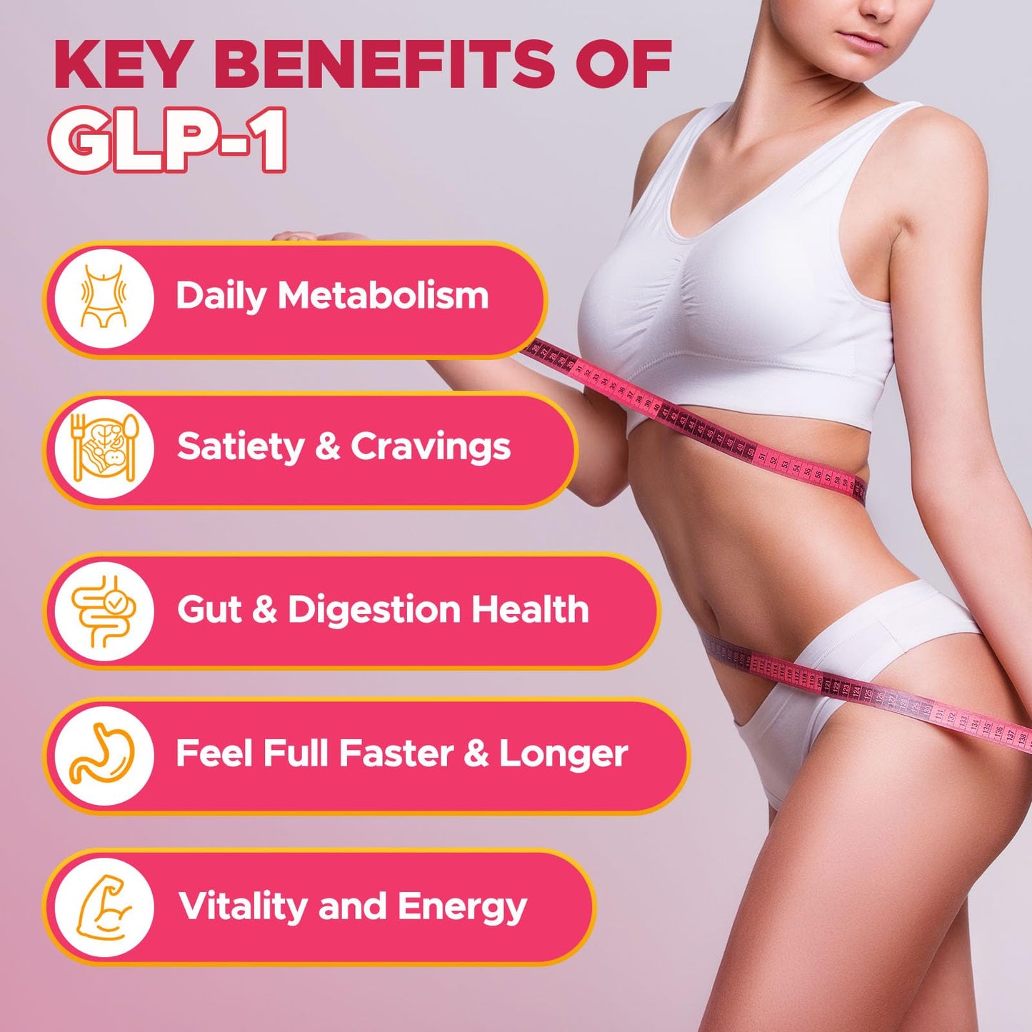 JUYIHEAL GLP-1 Supplement, GLP1 Probiotic Gummy for Women & Men, GLP 1 Gummies with Akkermansia Probiotic, Berberine, No Sugar for Immune, Gut, Energy, GLP-1 Levels, Strawberry Flavor-90 Gummies