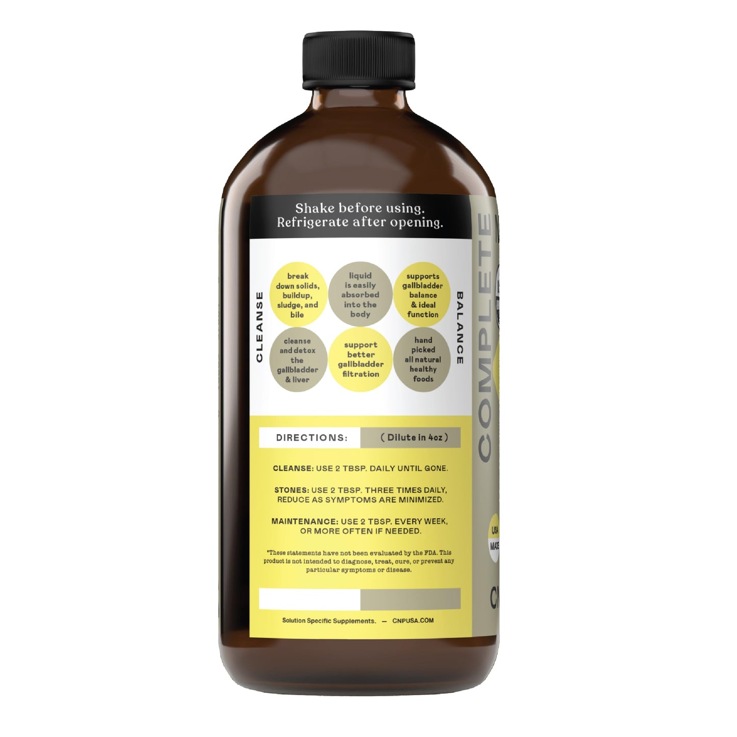 Complete Natural Products Gallbladder Complete - 16oz Glass Bottle, Gallbladder Cleanse Supplement