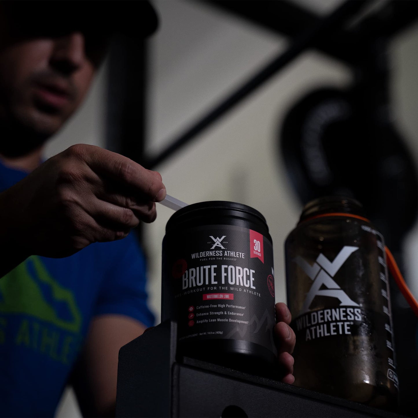 Wilderness Athlete - Brute Force (Caffeine Free Preworkout) | Stim Free Pre Workout Energy Powder Mix - Natural Energy Caffeine Free Preworkout - Workout Powder - 30 Serving Tub (Watermelon Lime)