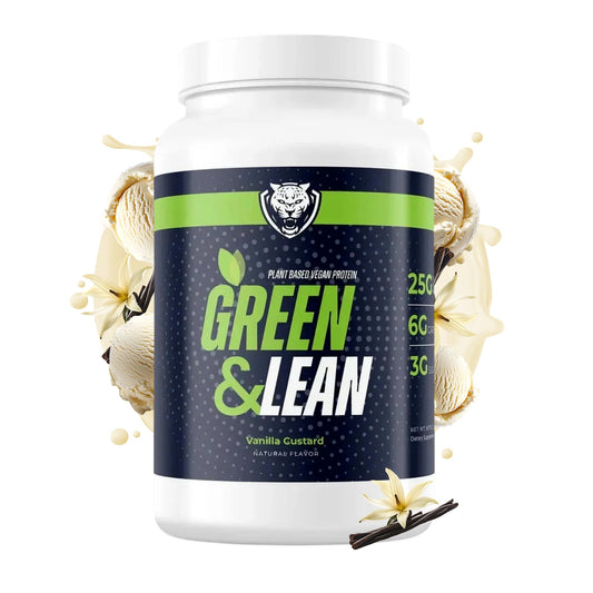 6AM Run Green & Lean Vegan Protein Powder - Plant-Based Protein for Runners, Recovery & Nutrition, 25g Protein, Low Sugar, 6g Carbs, Vanilla Custard Flavor, 2 lbs (25 Servings)