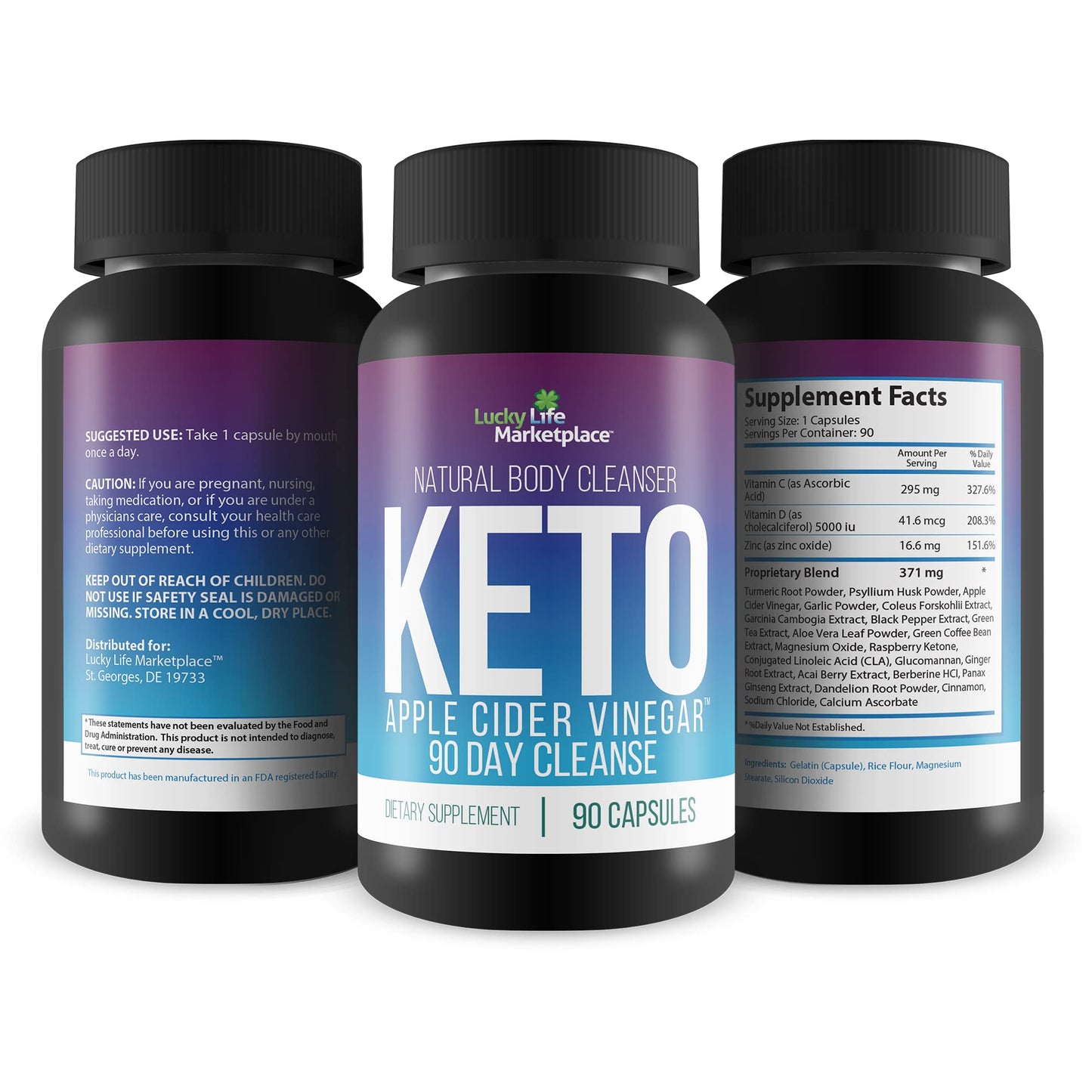 3X Keto Apple Cider Vinegar 90 Day Cleanse - Promote Health & Wellness - Flush Waste & Toxins - Cleanse & Detox Naturally - Support Digestion, Immune Function, Gut Health - Men & Women - Keto Pills