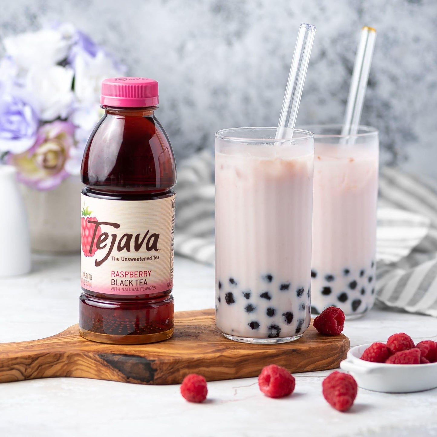 Tejava Unsweetened Raspberry Black Iced Tea 169oz PET Bottles Award Winning NonGMOVerified from Rainforest AllianceCertified farms 12 Pack