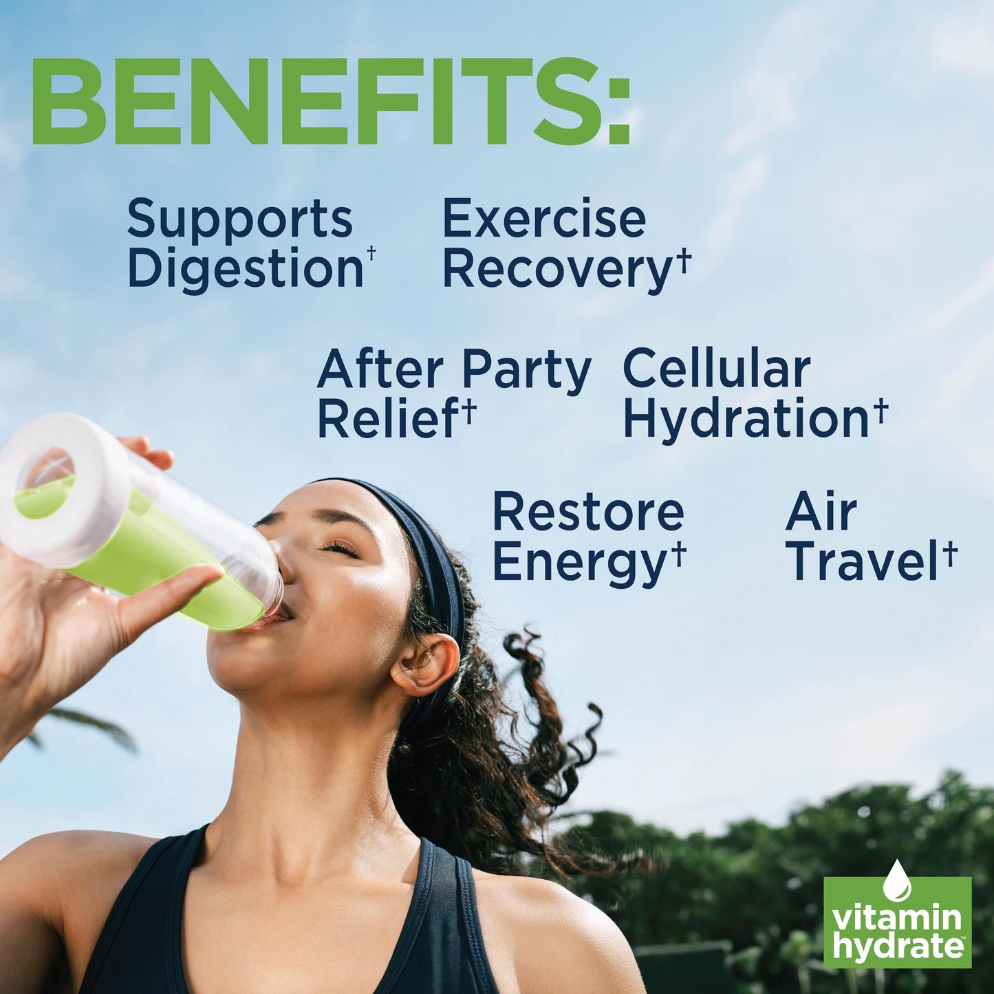 Vitamin Hydrate Electrolyte Hydration Mix, Electrolytes Powder, Supports Hydration with Coconut Water, Keto Friendly, Vegan, Sugar Free, Lemon Lime, 30 Servings