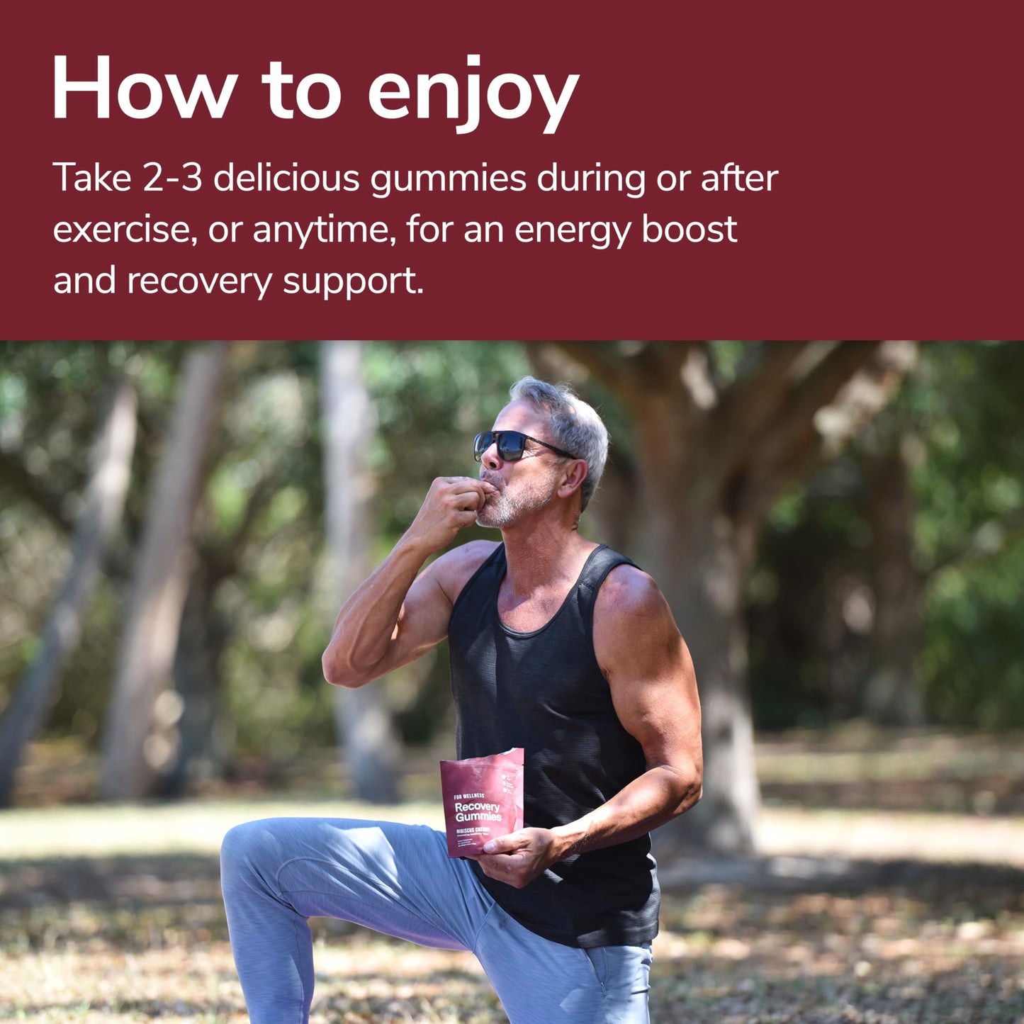 Recovery Gummies - Tart Cherry Gummies for Muscle Recovery - Hibiscus Cherry Flavor with Antioxidants & Electrolytes Combats Soreness, Boosts Energy - Vegan, Non-GMO, Gluten-Free