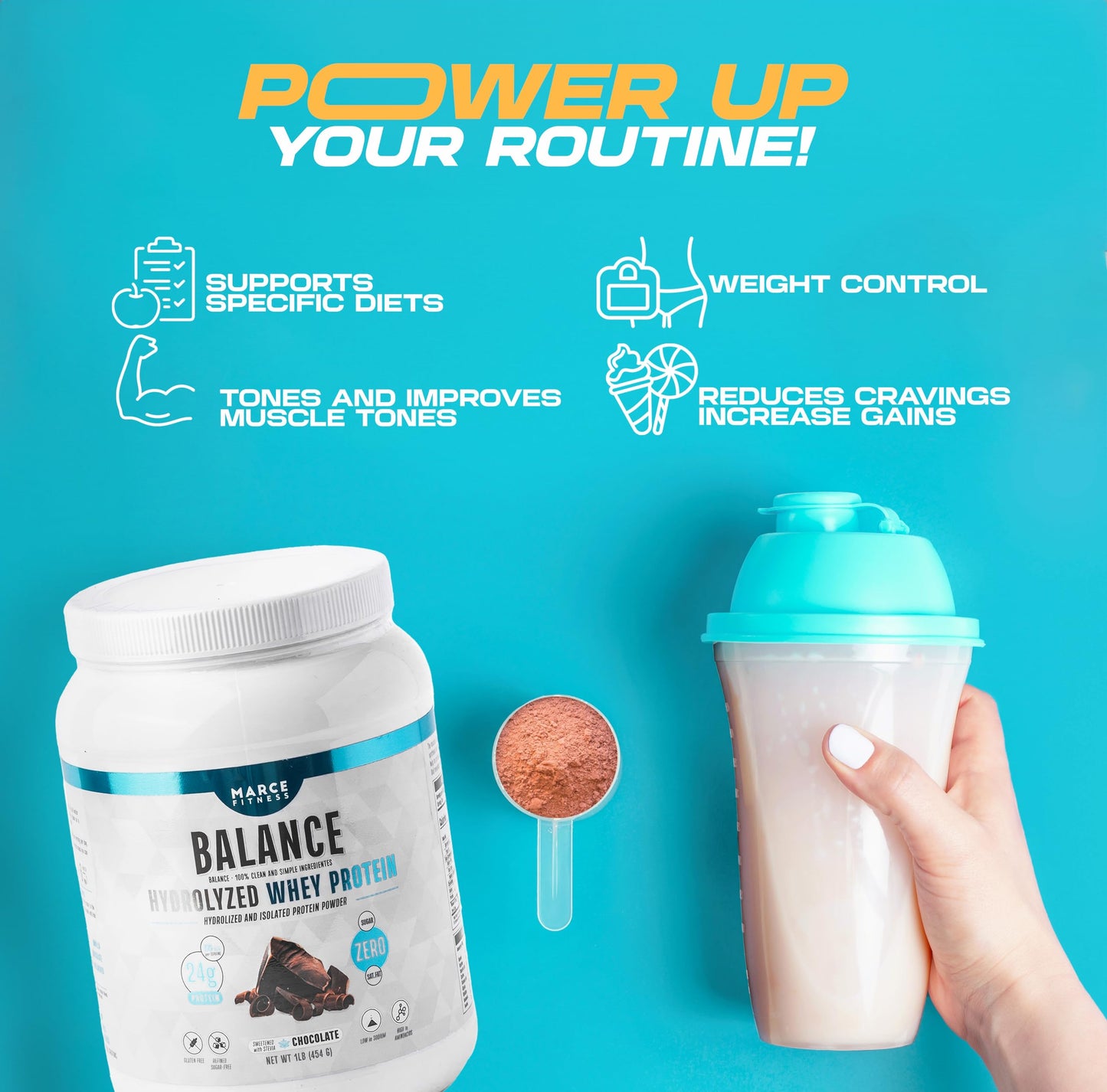 MARCE FITNESS Hydrolyzed Whey Protein byMarceFitness Chocolate Flavor 1 Pound