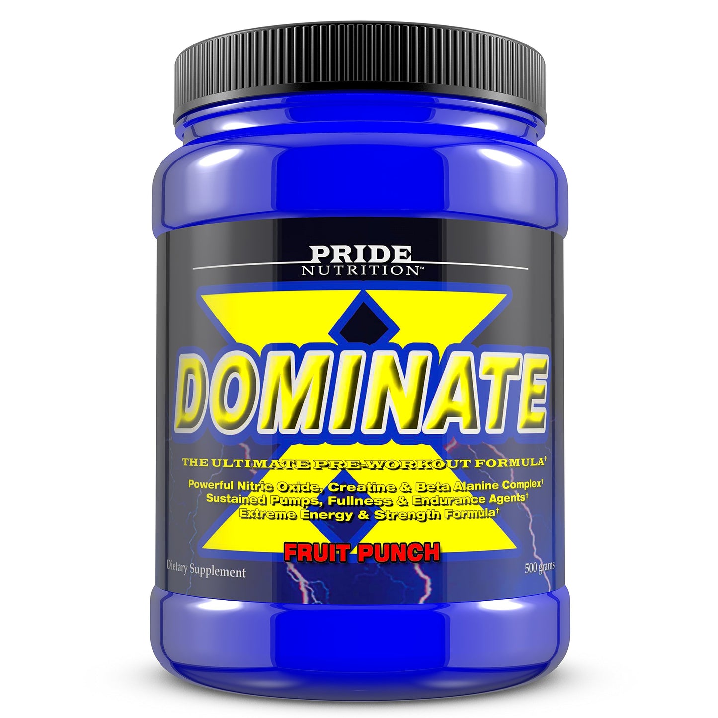 #1 Pre Workout - Dominate X 500g - Best Nitric Oxide & Creatine Pre-Workout Formula (Fruit Punch)