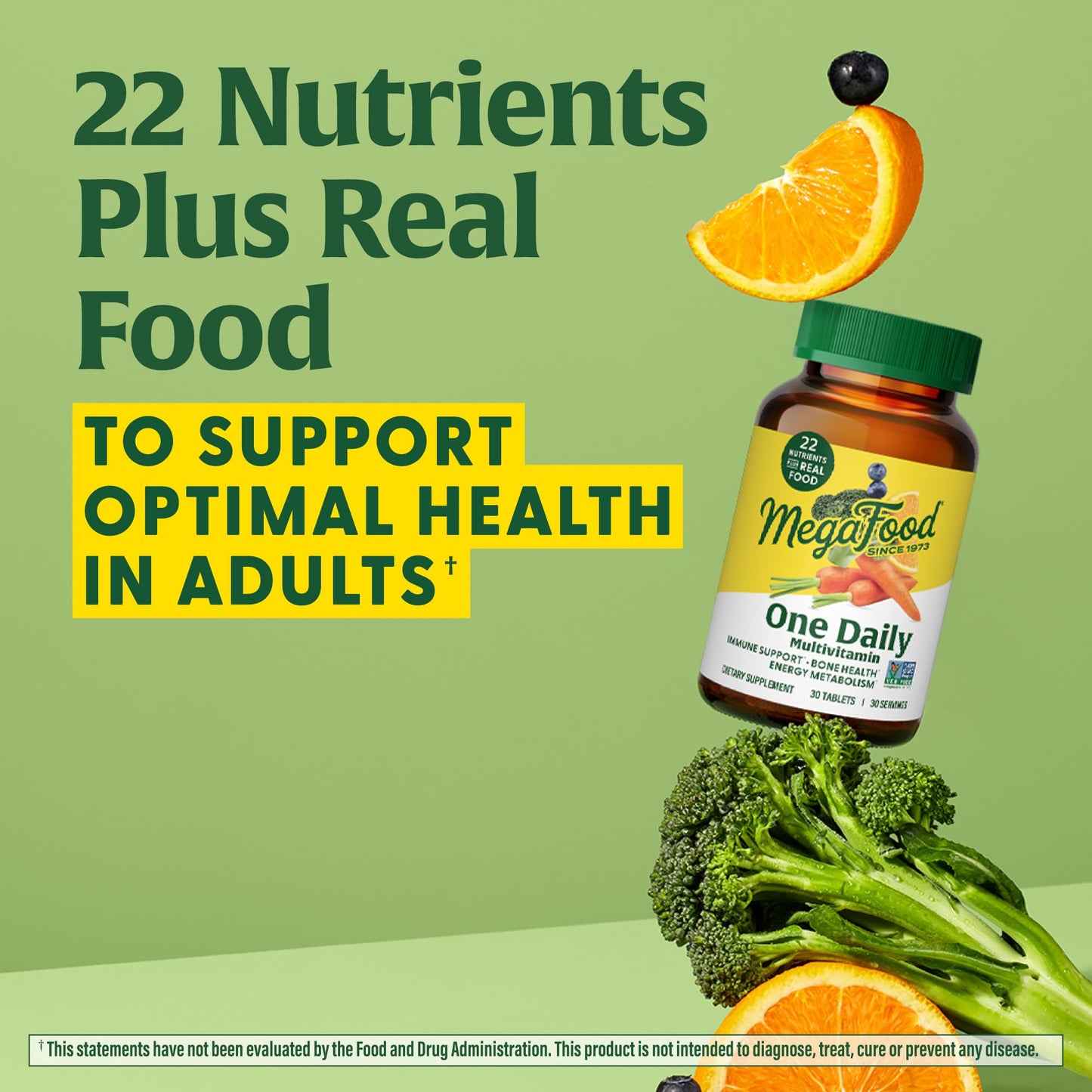 MegaFood One Daily Multivitamin - Multivitamin for Women and Men - with Real Food - Immune Support Supplement - Vitamin C & Vitamin B - Bone Health - Energy Metabolism - Vegetarian, Non-GMO - 180 Tabs