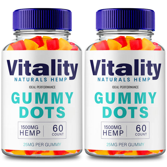 Vitality Gummy Dots Hemp Gummies with Hemp Seeds Organic Extract, Vitality Gummy - Extra Strength Health and Wellness Support, VitalityGummyDots Advanced with Hemp Oil, Vitality Reviews (2 Pack)