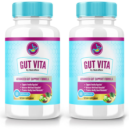(2 Pack) Gut Vita Capsules - Gut Vita Supplement for Advanced Digestive Wellness, All-Natural Formula to Support Gut Health, GutVita Restoring Optimal Gut Flora, Pastillas Reviews (120 Capsules)
