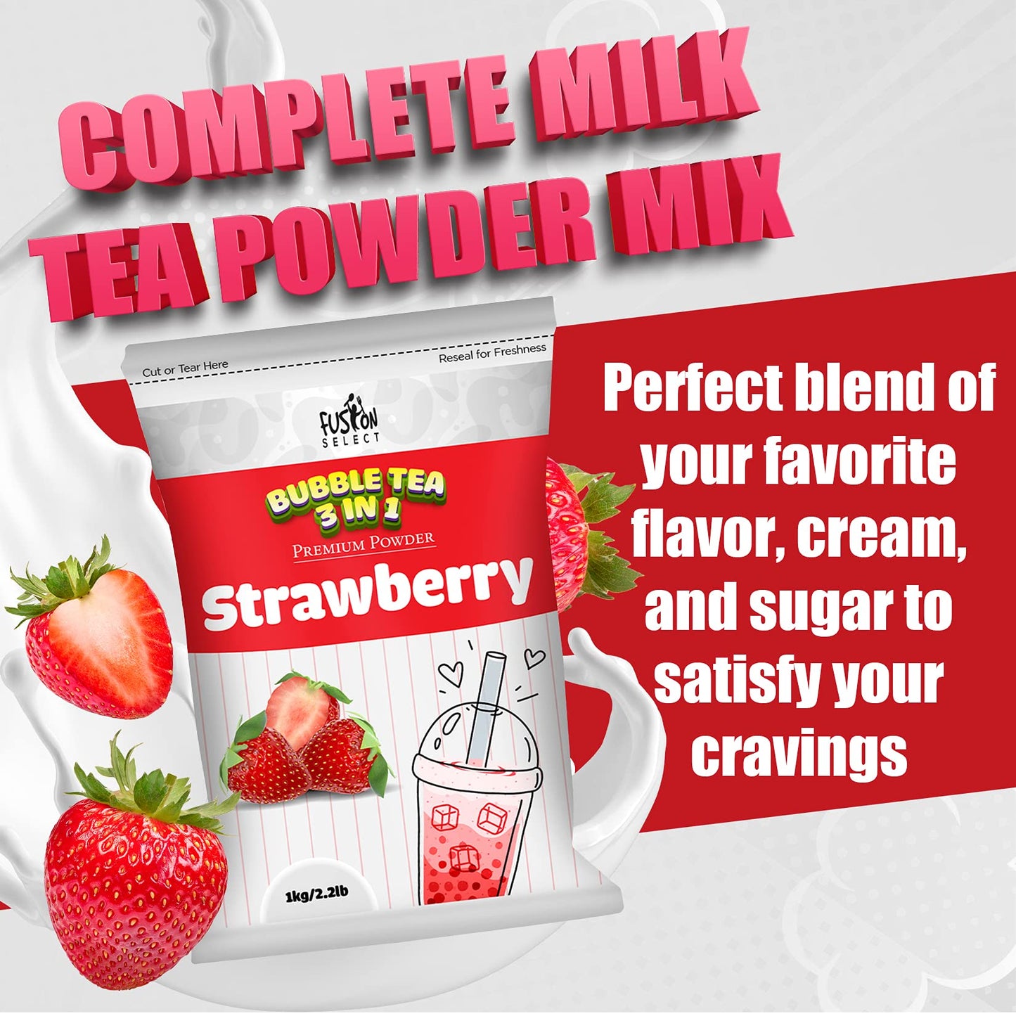 Fusion Select 22lb Taro Milk Tea Powder Taro Powder For Bubble Tea Flavored 3in1 Drink Powder with Cream  Sugar  Instant PreMixed Beverage for Hot or Cold Blends or Yummy Frappes