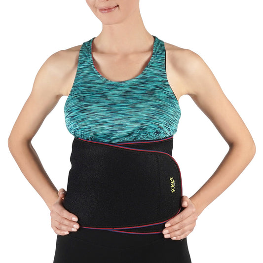 Soles Neoprene Waist Support Breathable Waist Trimmer - Back Support, Lumbar Support & Belly Fat Burner - Fully Adjustable Elastic - Promotes Weight Loss - Targets Abs - Designed for Men & Women