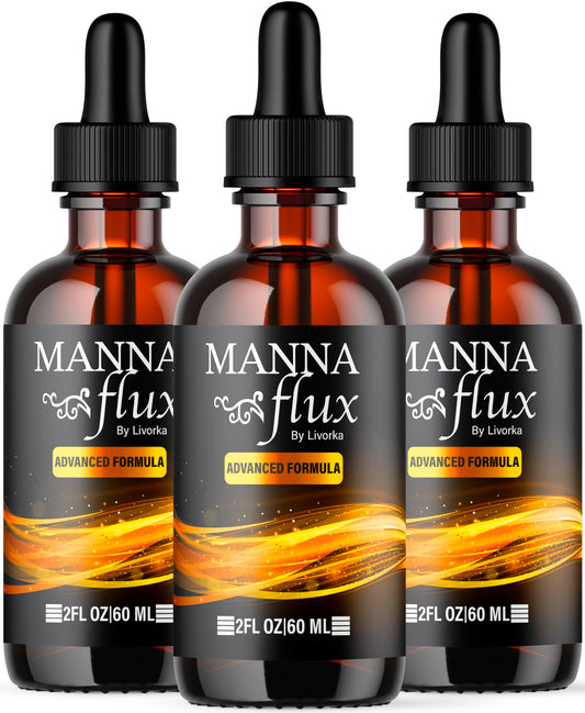 (3 Pack) MannaFlux Drops, Manna Flux Advanced Formula Drops, MannaFlux All-Natural Liquid Drops Supplement, MannaFlux Drops Weight Loss Support, MannaFlux Gotas Reviews, 3 Bottles for 90 Days