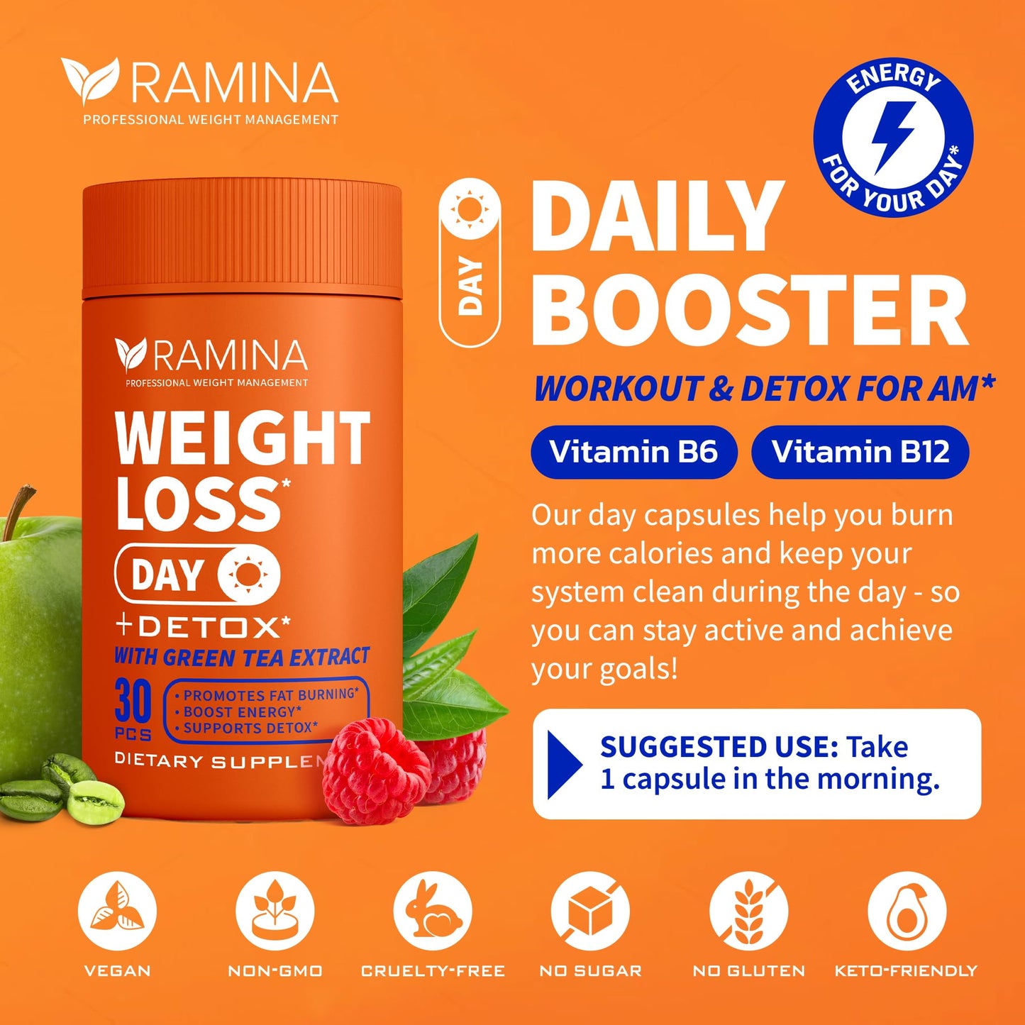 Ultimate Weight Loss Kit - 30 Day & Nighttime Detox Shots - Metabolism Booster & Appetite Control - Diet Supplements for Women & Men - Fat Burning & Weightloss Pills, Fat Burner & Appetite Suppressant