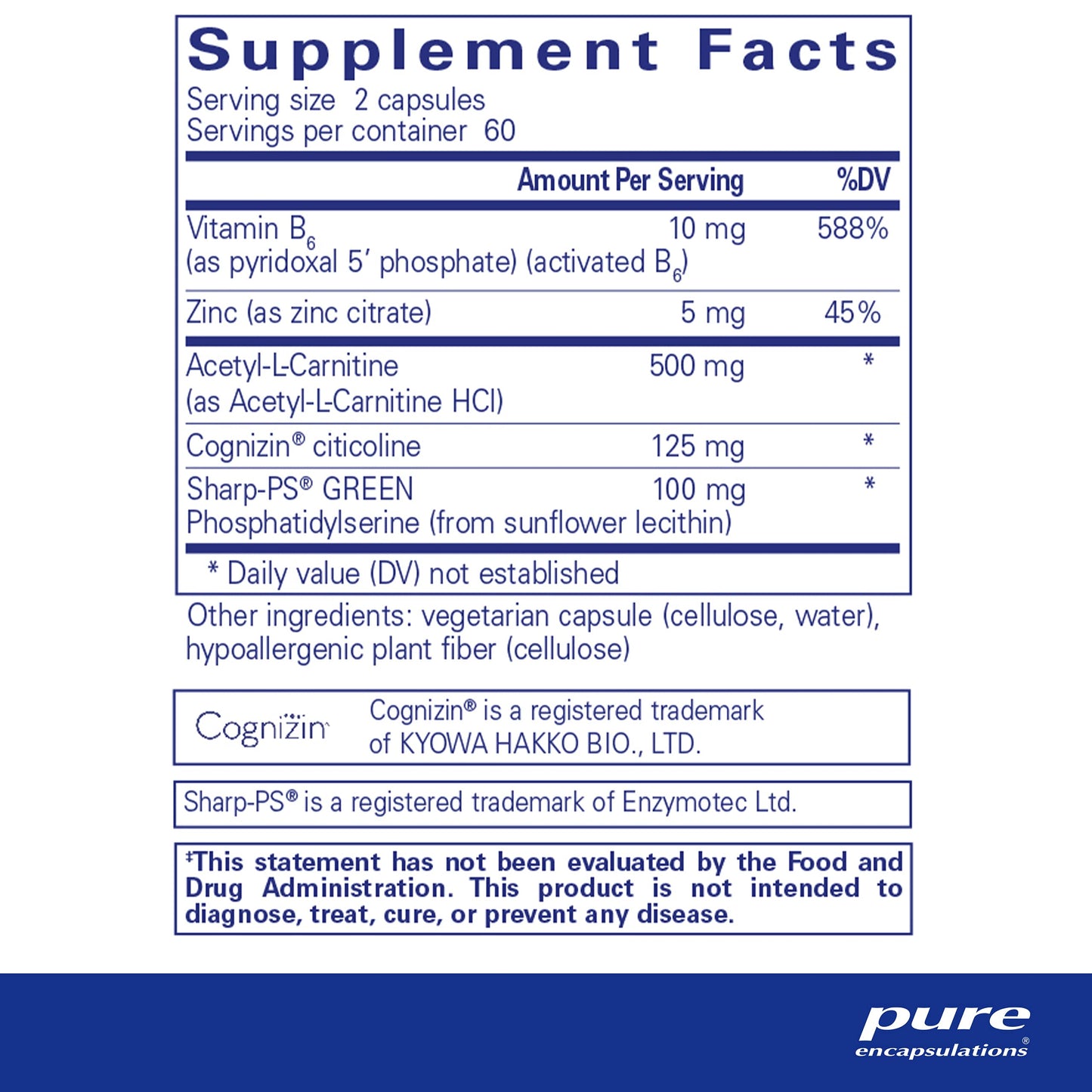 Pure Encapsulations CogniPhos | Neuronal Support for Cognitive Performance and Behavior | 120 Capsules
