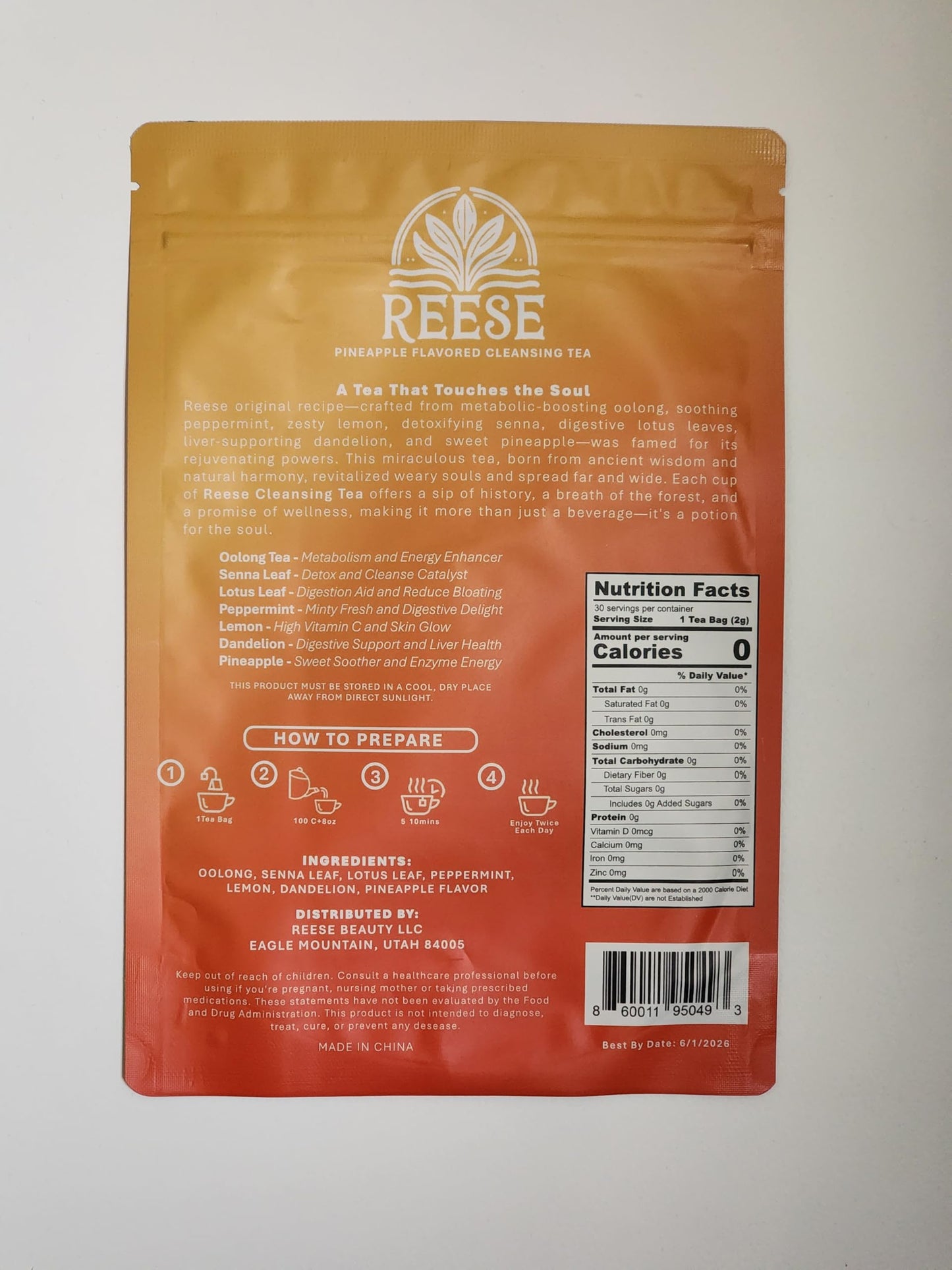 Cleansing Tea - Fiber Fuel - Probiotics and Enzymes for Health-Conscious Individuals - All Natural Premium Ingredients - 30 Bags