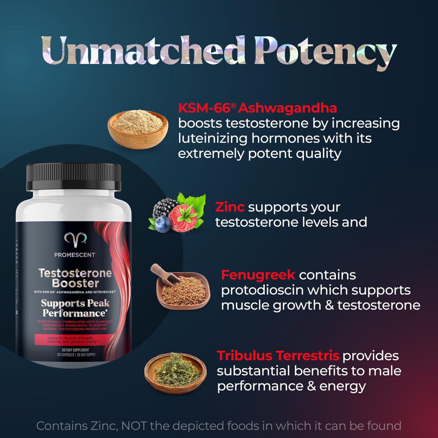 Promescent Testosterone Booster for Men Supplement w/Tongkat Ali (LongJack), KSM-66 Ashwagandha, Goat Weed, Fenugreek & Tribulus Terrestris, Supports Natural Energy, Stamina & Strength, 90 Capsules
