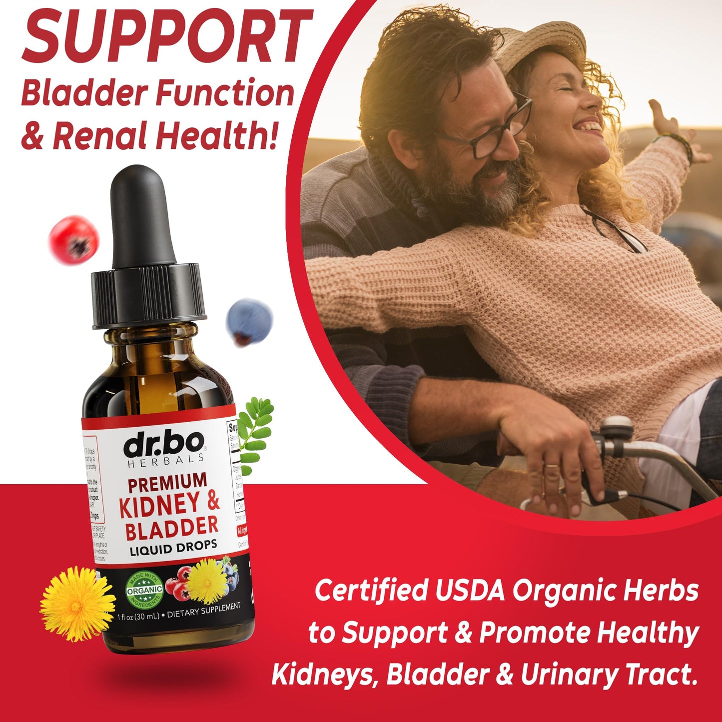 Kidney Support Supplement Bladder Health - Organic Renal Cleanse Supplements Drops Juniper Berry Cleavers Dandelion - Renal Kidney Cleanse Detox Urinary Tract Herbal Bladder Support Flush Kidneys 1oz