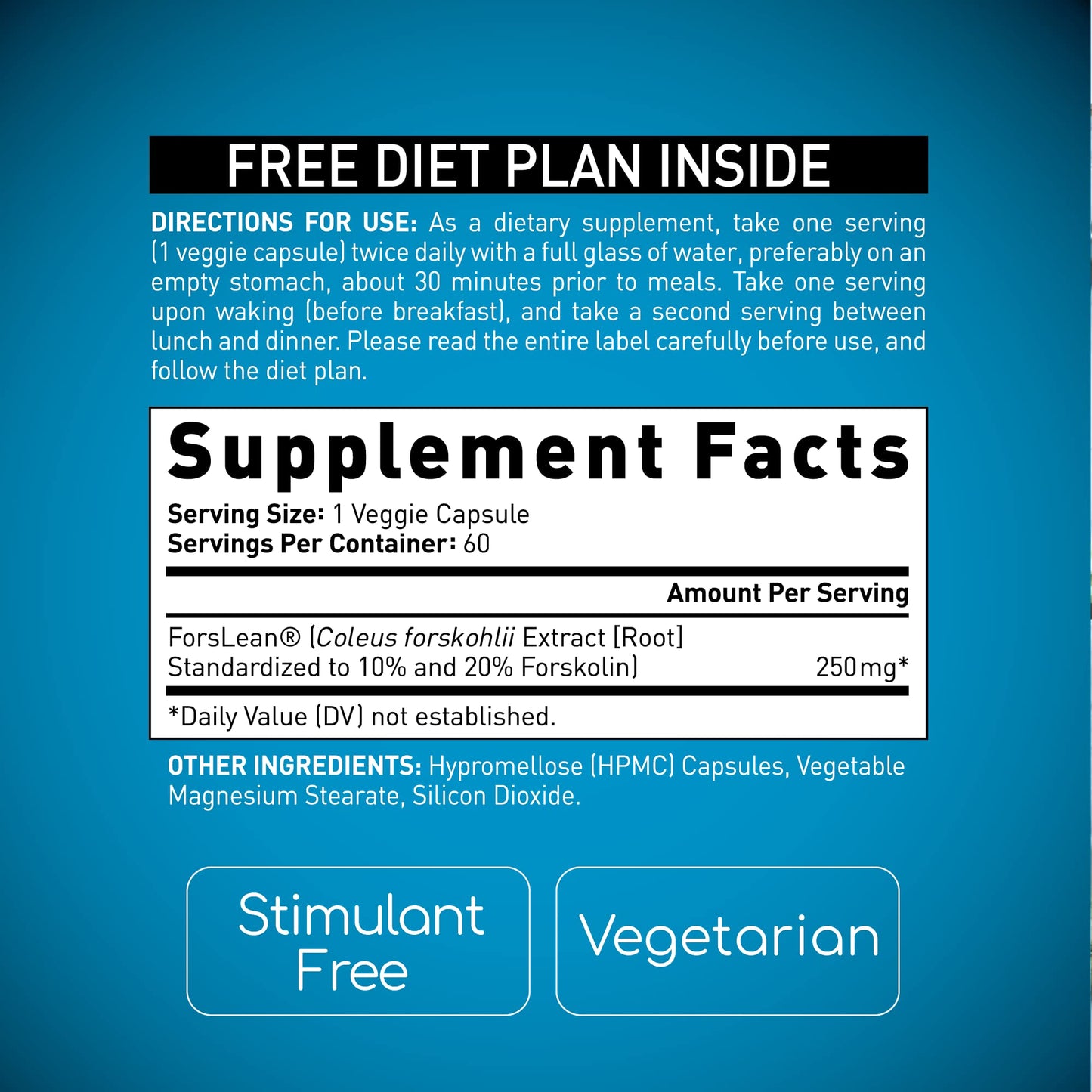 BioGenetic Labs Forskolin Lean & Tone - Weight Loss Pills - Body Toning Formula Fat Burner and Maintenance of Muscle Mass for Men and Women Appetite Suppressant - 60 Capsules - Vegetarian