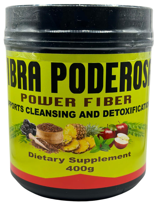 G.M.J POWER FIBER DIETARY SUPPLEMENT DETOX (400 g) flaxseed, fenugreek, prune, kilk thistle, peppermint powder fibra poderosa SUPLEMENTO ALIMENTICIO.