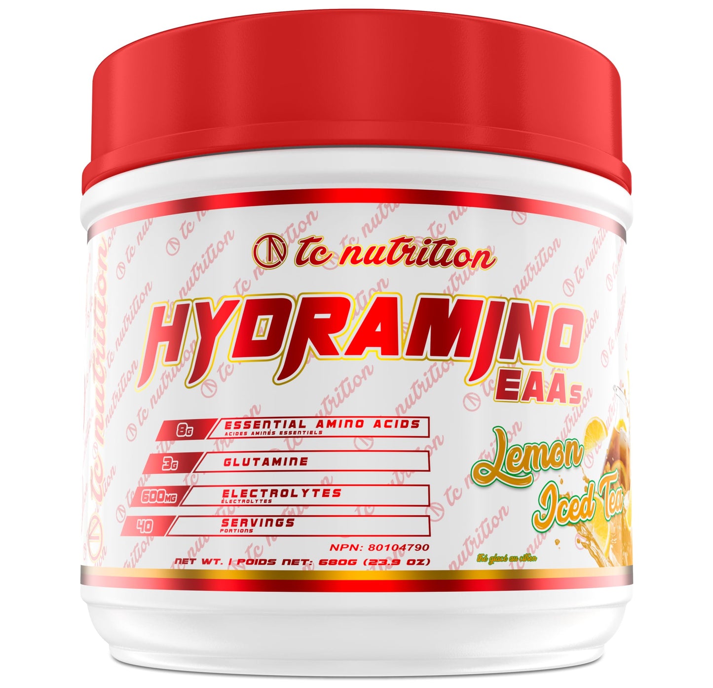 Hydramino EAA + BCAA Powder - 40 Servings - Essential Amino Acids Supplement & Electrolyte Powder for Recovery, Strength, & Hydration, 7g BCAAs, 8g EAAs, 600mg Electrolytes (Vegan, Lemon Iced Tea)