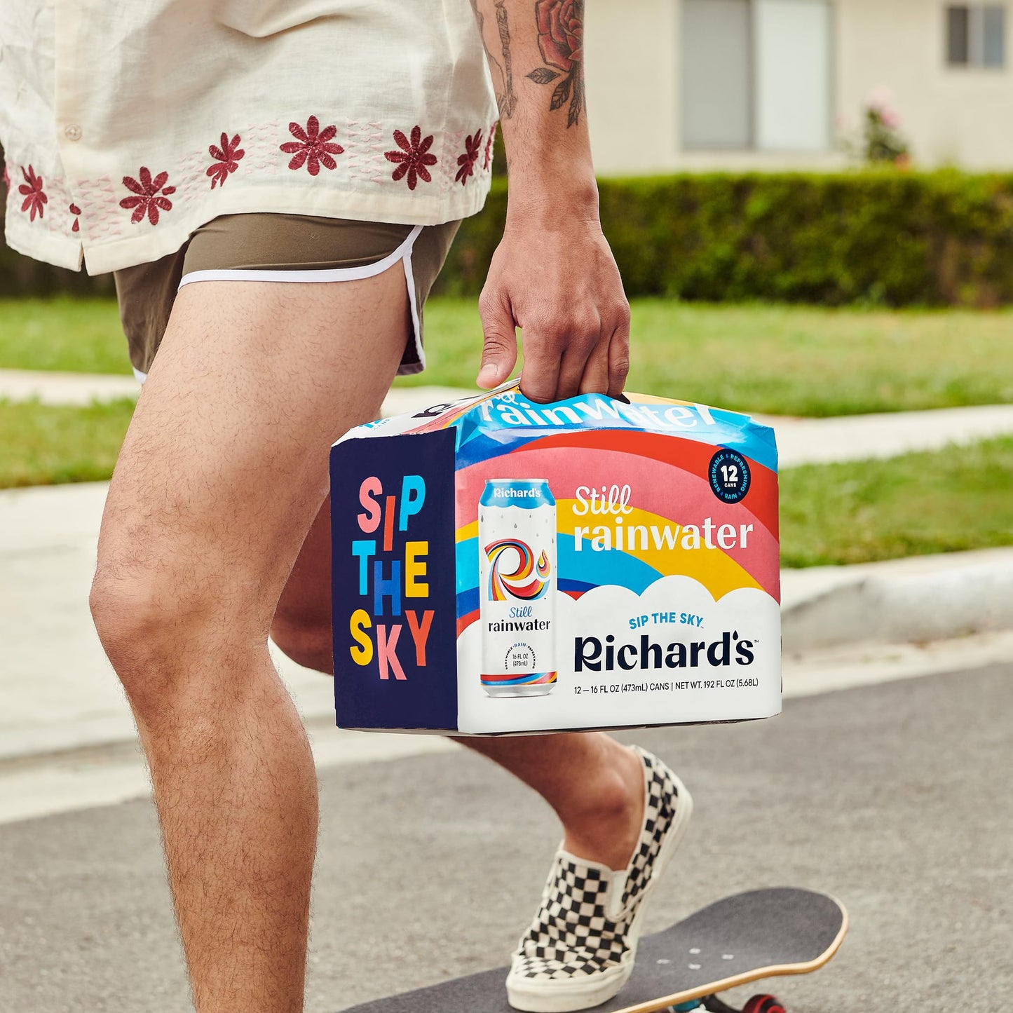 Richards Rainwater Still Canned Water 100 Rain Naturally Purified Drinking Water 16 fl oz Aluminum Cans Pack of 12