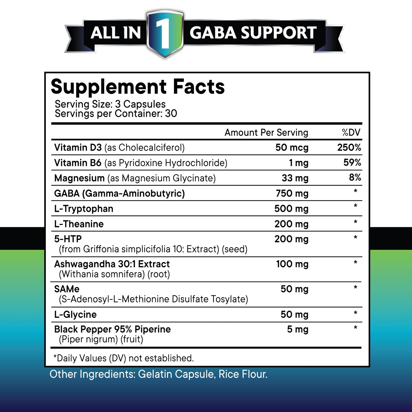 NEW AGE GABA 750mg 5 HTP 200mg L Tryptophan 500mg L Theanine 200mg Ashwagandha SAM-e L-Glycine - Vitamins for Women and Men with L-Tyrosine 5-HTP (5-Hydroxytryptophan) - 90 Count