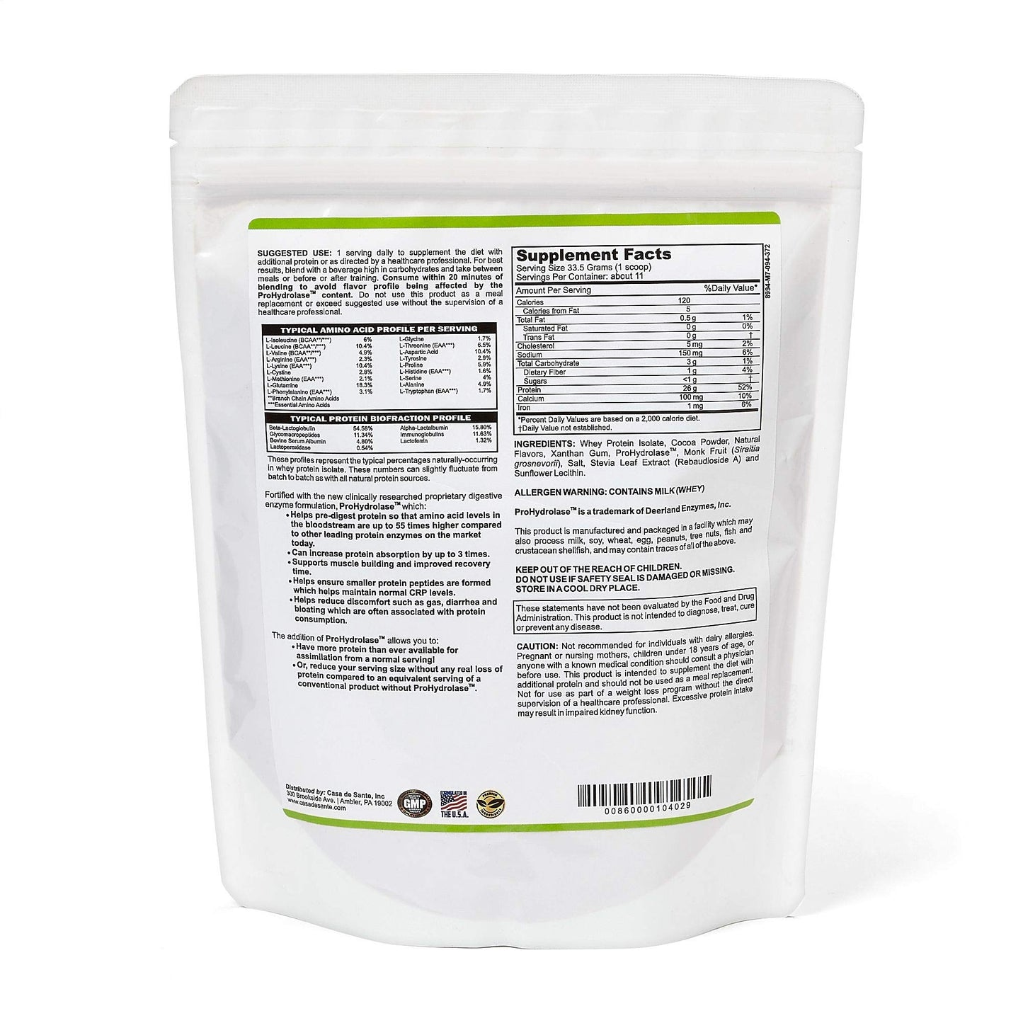 Low FODMAP Elemental Diet Protein Powder IBS & SIBO GLP1 Keto Paleo|ProHydrolase Digestive Enzymes|Gluten Soy Sugar & Grain Free Low Carb Whey Protein Isolate (WPI) Gut Friendly All Natural Cocoa